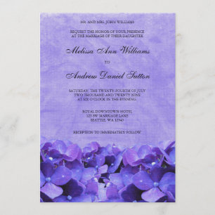 Purple Hydrangea Wedding Invitations