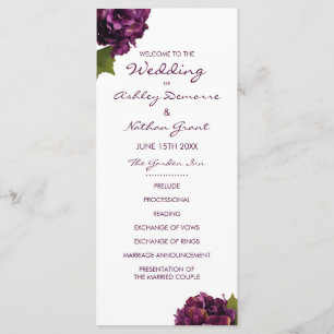 Purple Hydrangea Wedding Program