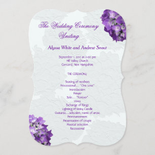Purple Hydrangea Wedding Programme Modèles