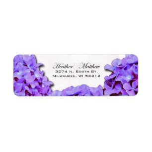 Purple Hydrangea Wedding Return Address