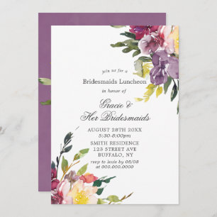 Purple Hydrangeas Bridesmaids Luncheon Invites