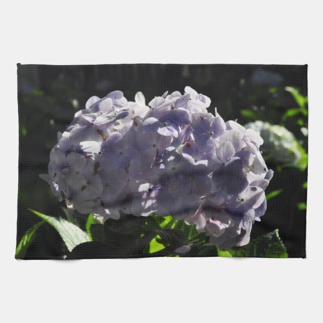 Purple Hydrangeas Flowers Kitchen Towel (Horizontal)