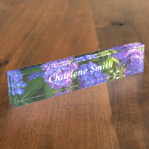 Purple Hydrangeas Nameplate