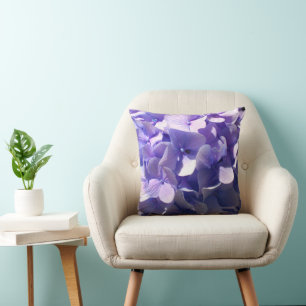 Purple hydrangeas throw pillow