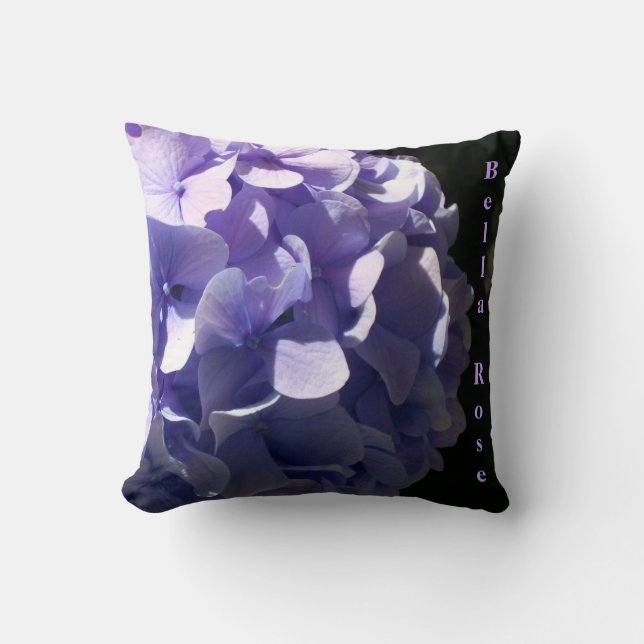 Purple Hydrangeas Throw Pillow (Front)