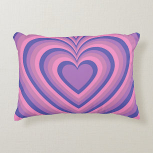 Purple Hypnotic Heart Love Pattern Accent Pillow