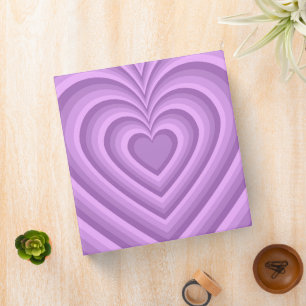 Purple Hypnotic Heart Love Pattern Binder
