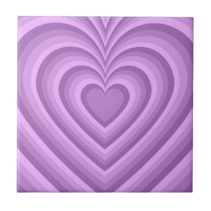 Purple Hypnotic Heart Love Pattern Tile
