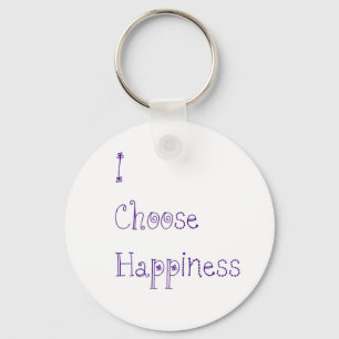 Purple I Choose Happiness Keychain