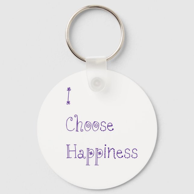 Purple I Choose Happiness Keychain (Front)