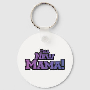 Purple I'm a New Mama Tshirts and Gifts Keychain