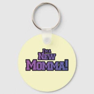 Purple I'm a New Momma Tshirts and Gifts Keychain
