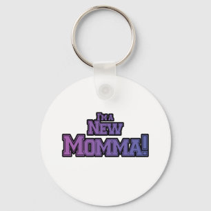 Purple I'm a New Momma Tshirts and Gifts Keychain