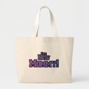 Purple I'm A New Mommy Tshirts and Gifts Large Tote Bag