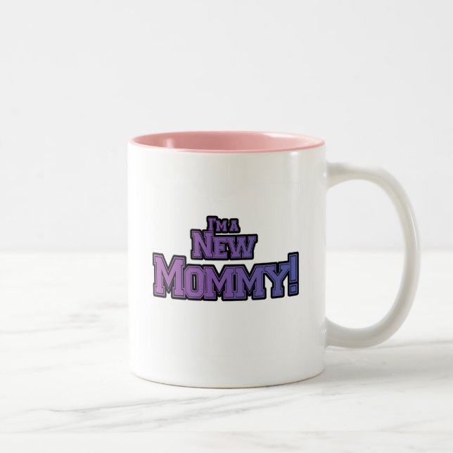 Purple I'm A New  Mommy Tshirts and Gifts Two-Tone Coffee Mug (Right)