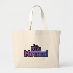Purple I'm a New Mother Tshirts and Gifts Large Tote Bag