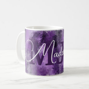 Purple Impressions Monogram with Name Coffee Mug