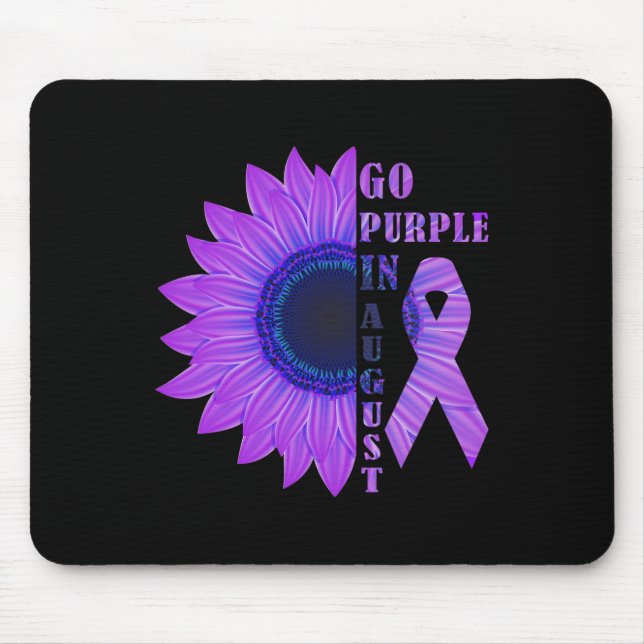 Purple In August Overdose Awareness Month Sunflowe Mouse Pad (Front)