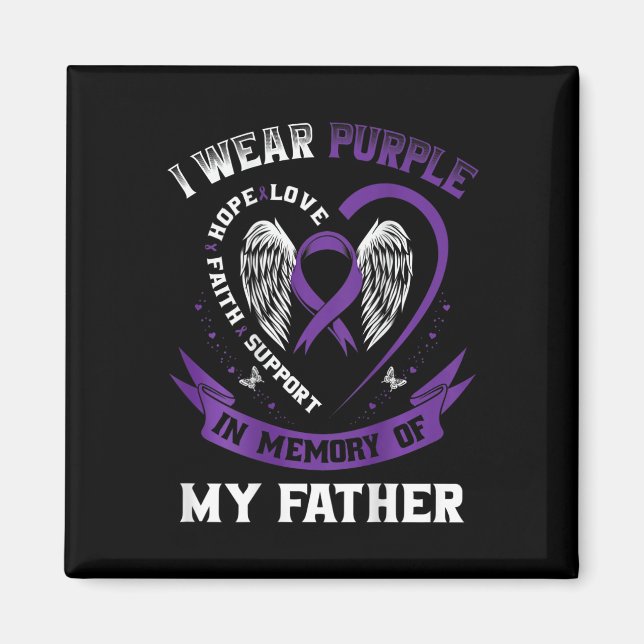 Purple In Memory Of Father Dad Pancreatic Cancer B Magnet (Front)