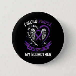 Purple In Memory Of Godmother Pancreatic Cancer Ba 2 Inch Round Button