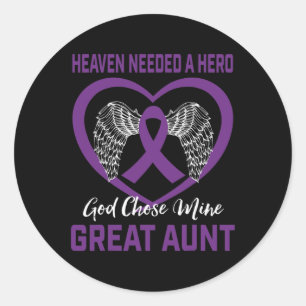 Purple In Memory Of Great Aunt Pancreatic Cancer A Classic Round Sticker