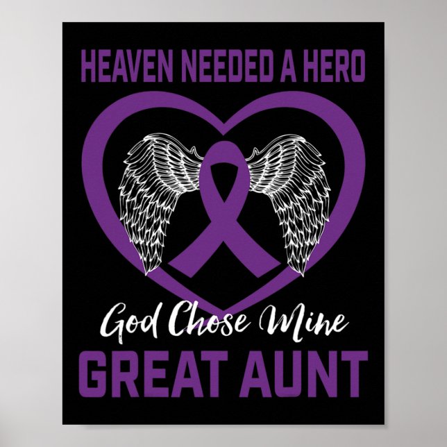 Purple In Memory Of Great Aunt Pancreatic Cancer A Poster (Front)
