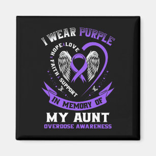 Purple In Memory Of My Aunt Drug Overdose Awarenes Magnet