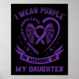 Purple In Memory Of My Daughter Pancreatic Cancer Poster