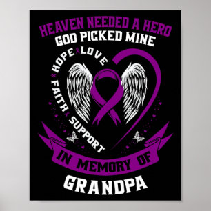 Purple In Memory of my Grandpa Pancreatic Cancer A Poster