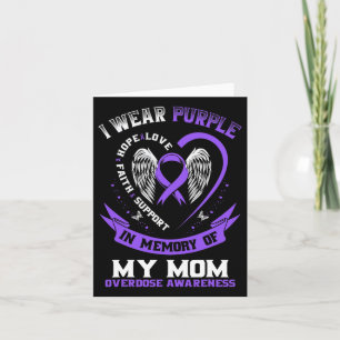Purple In Memory Of My Mom Drug Overdose Awareness Card