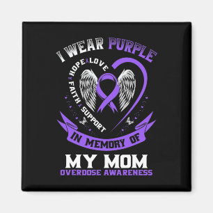 Purple In Memory Of My Mom Drug Overdose Awareness Magnet