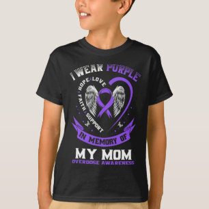 Purple In Memory Of My Mom Drug Overdose Awareness T-Shirt