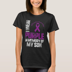 Purple In Memory Of My Son Overdose Awareness Mont T-Shirt