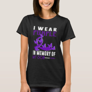 Purple In Memory Of My Son Overdose Awareness Ribb T-Shirt