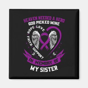 Purple In Memory of Sister Pancreatic Cancer Aware Magnet