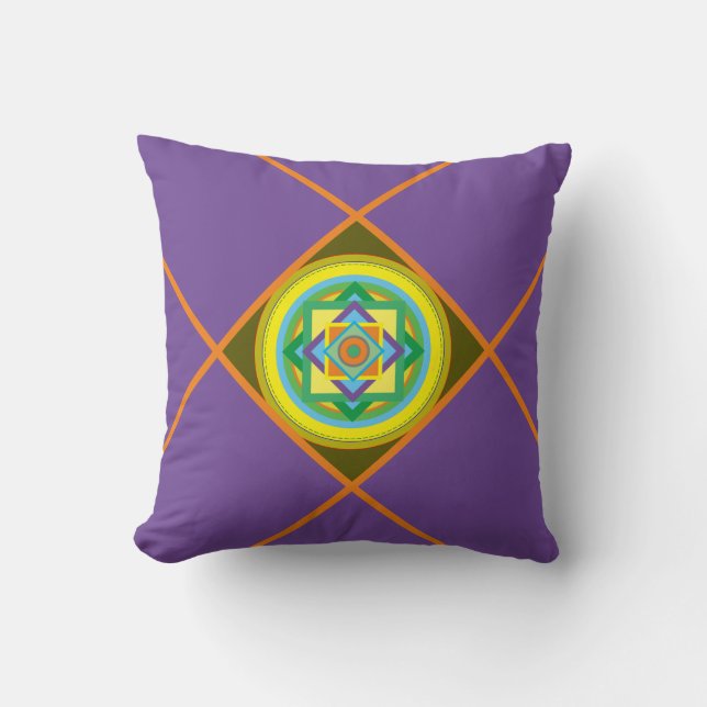 Purple, ''Indian Summer'' Throw Pillow (Front)