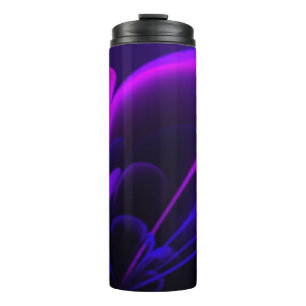 Purple Indigo Stylized Flower Half Corolla Thermal Tumbler