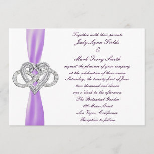 Purple Infinity Faire-part de mariage cardiaque