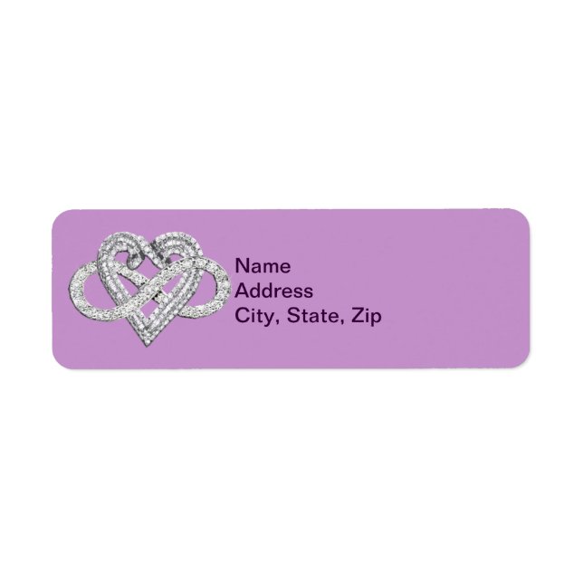 Purple Infinity Heart Address Labels (Front)