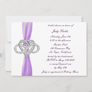 Purple Infinity Heart Bridal Shower Invitation