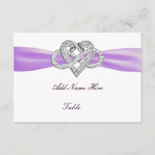Purple Infinity Heart Wedding Table Place Card