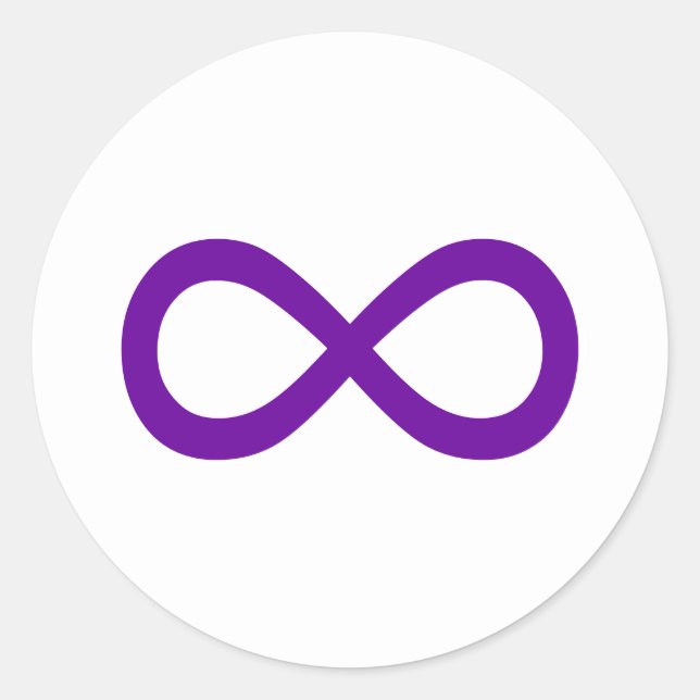 Purple Infinity Symbol Classic Round Sticker (Front)