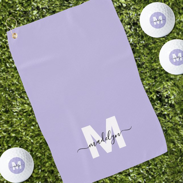 Purple Initial Name Monogram Golf Towel (Purple Initial Name Monogram Golf Towel)