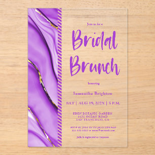Purple Ink Bridal Brunch Acrylic Invitation