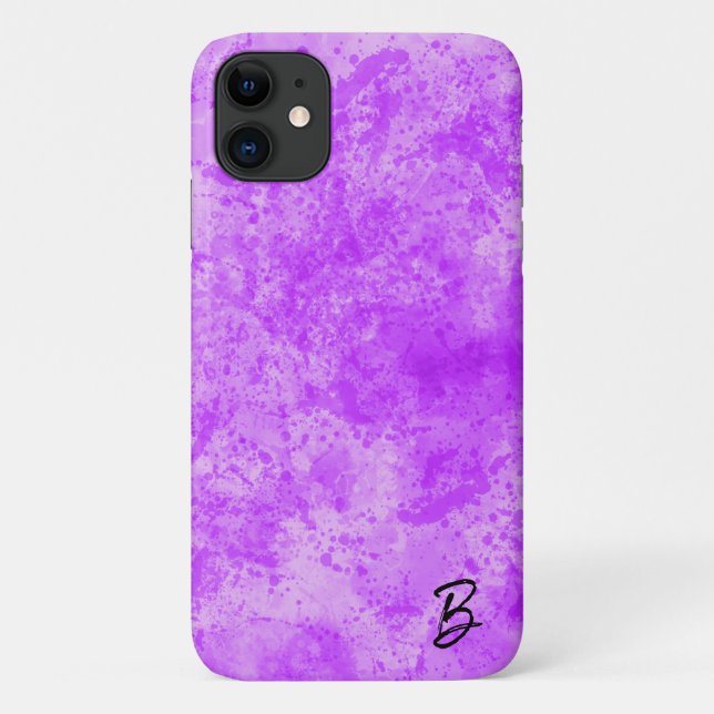 Purple Ink Mess Personalized Phone Case (Back)