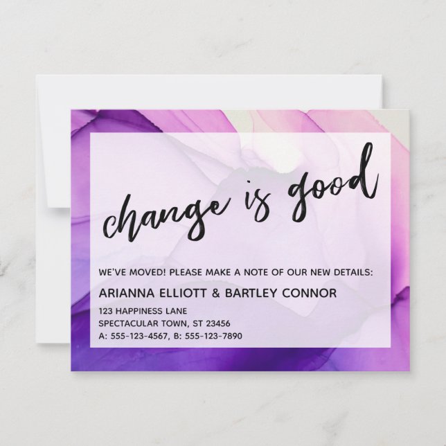Purple Inks Change is Good Moving Announcement (Front)