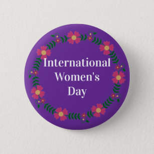 Purple International Womens Day Custom Size 2 Inch Round Button