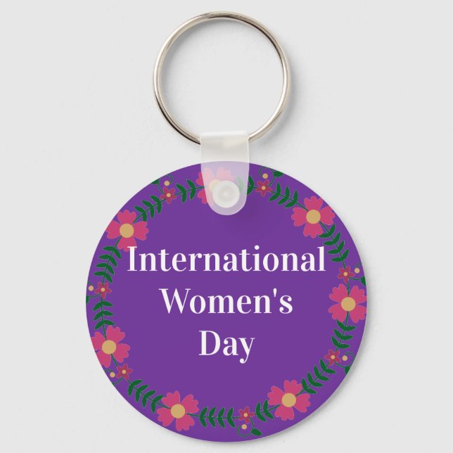 Purple International Womens Day  Keychain (Front)