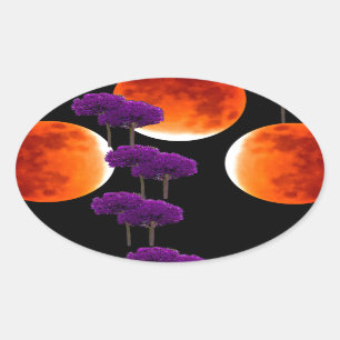 Purple Intrusion Oval Sticker