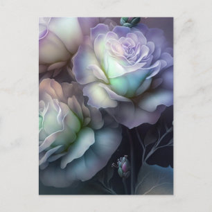 Purple Iridescent Flowers Close Up Postcard